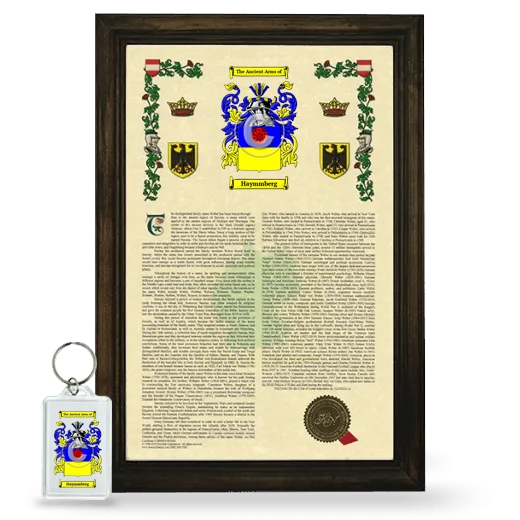 Haymmberg Framed Armorial History and Keychain - Brown