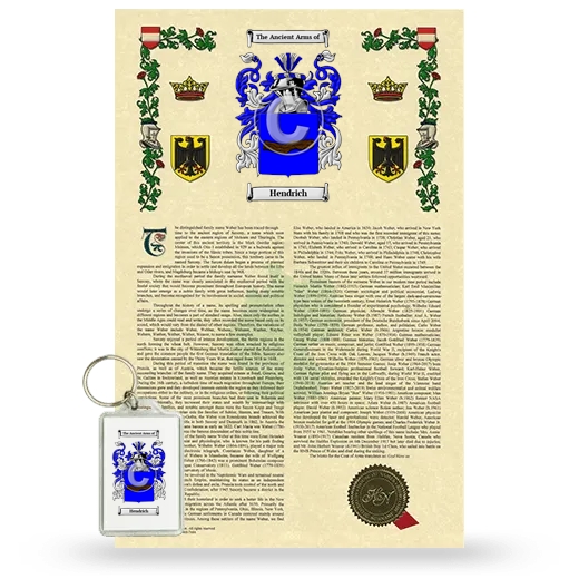 Hendrich Armorial History and Keychain Package