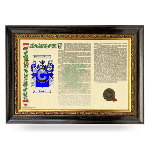 Hinritz Armorial Landscape Framed - Heirloom