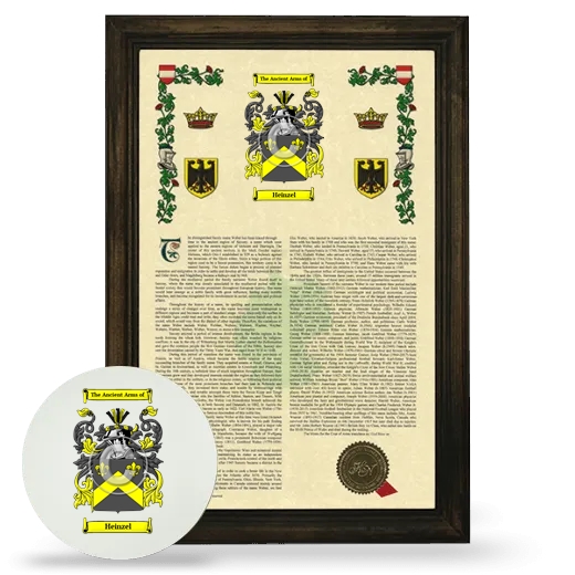 Heinzel Framed Armorial History and Mouse Pad - Brown