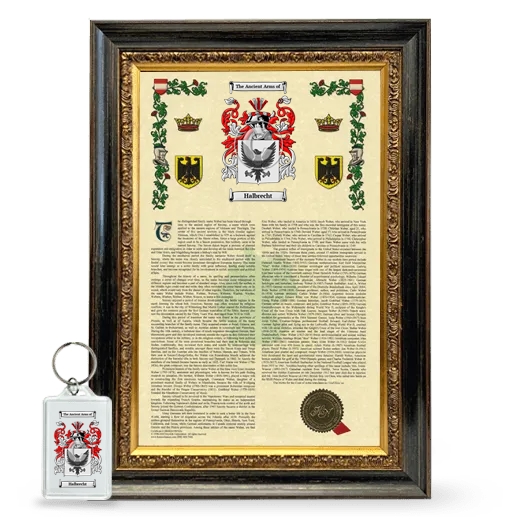 Halbrecht Framed Armorial History and Keychain - Heirloom