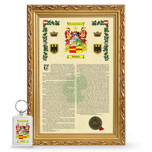 Helmuth Framed Armorial History and Keychain - Gold