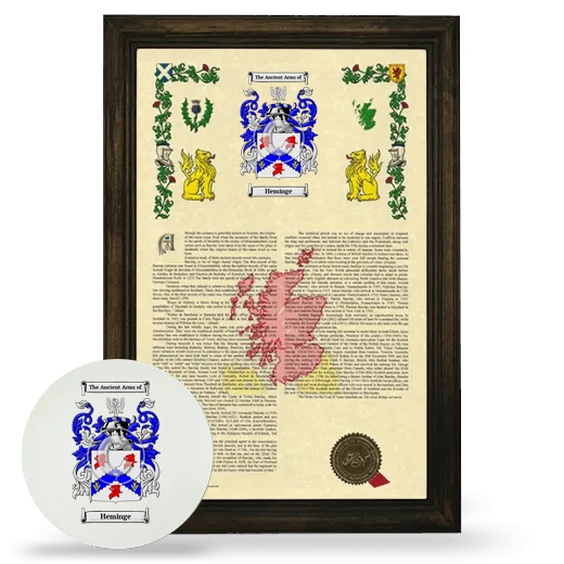 Heminge Framed Armorial History and Mouse Pad - Brown