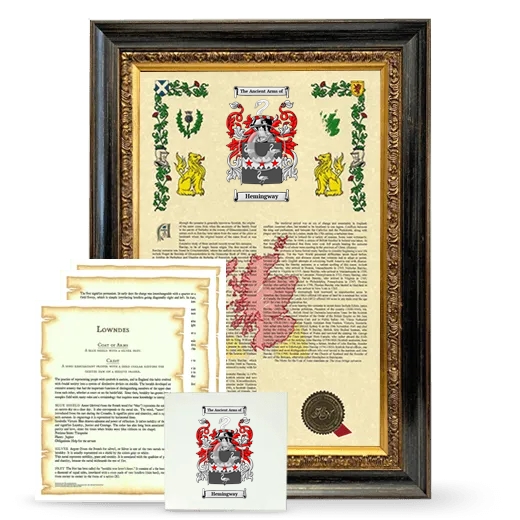 Hemingway Framed Armorial, Symbolism and Large Tile - Heirloom