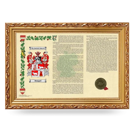 Hempel Armorial Landscape Framed - Gold