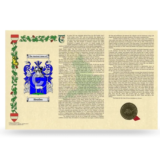 Hentlea Armorial History Landscape Style