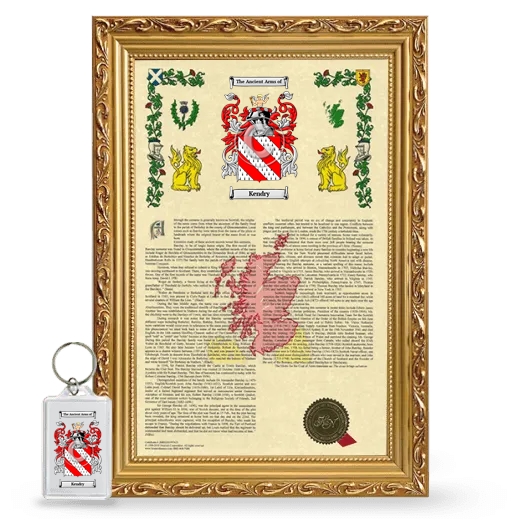 Kendry Framed Armorial History and Keychain - Gold
