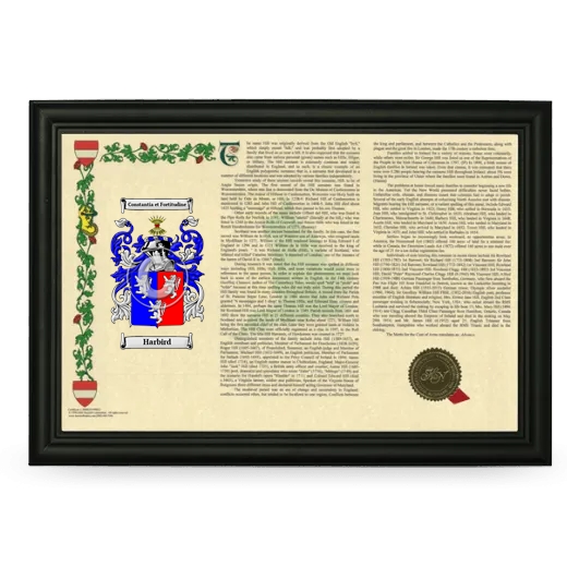 Harbird Armorial Landscape Framed - Black