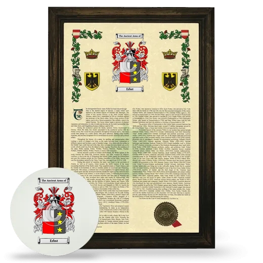 Erbst Framed Armorial History and Mouse Pad - Brown