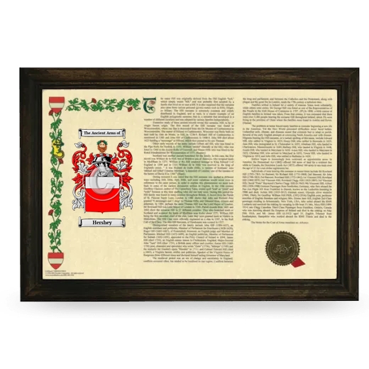 Hershey Armorial Landscape Framed - Brown