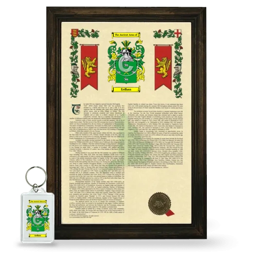 Erdhan Framed Armorial History and Keychain - Brown