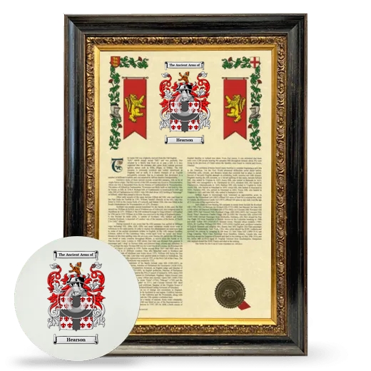 Hearson Framed Armorial History and Mouse Pad - Heirloom