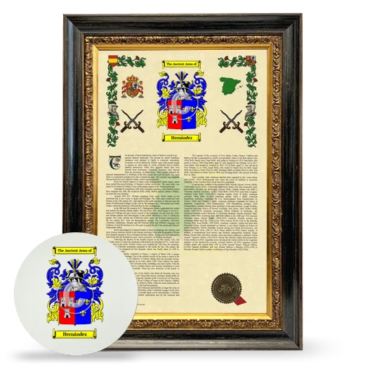 Hernández Framed Armorial History and Mouse Pad - Heirloom