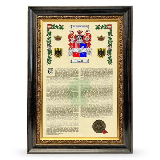 Herold Armorial History Framed - Heirloom