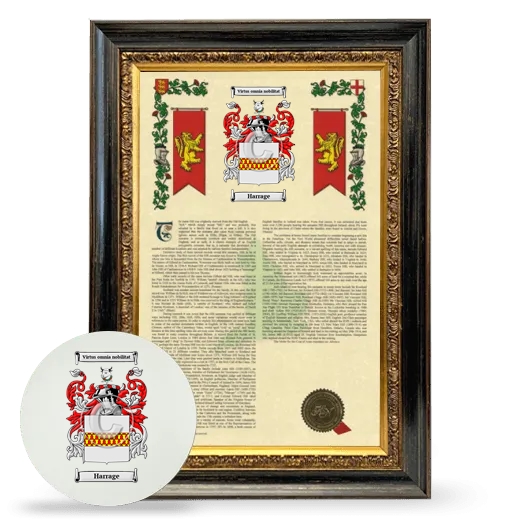 Harrage Framed Armorial History and Mouse Pad - Heirloom