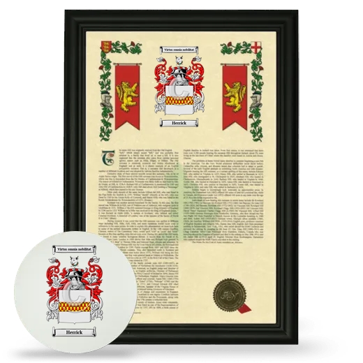 Herrick Framed Armorial History and Mouse Pad - Black