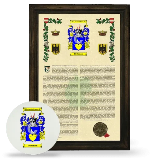 Hertzman Framed Armorial History and Mouse Pad - Brown