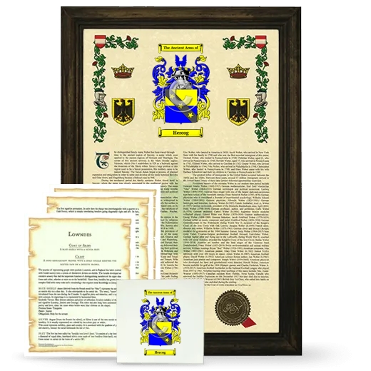 Hercog Framed Armorial, Symbolism and Large Tile - Brown