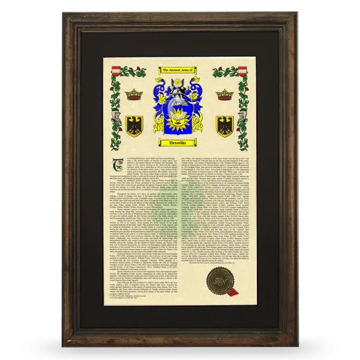 Hesselin Deluxe Armorial Framed - Brown