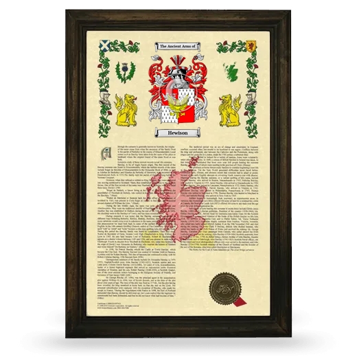 Hewison Armorial History Framed - Brown