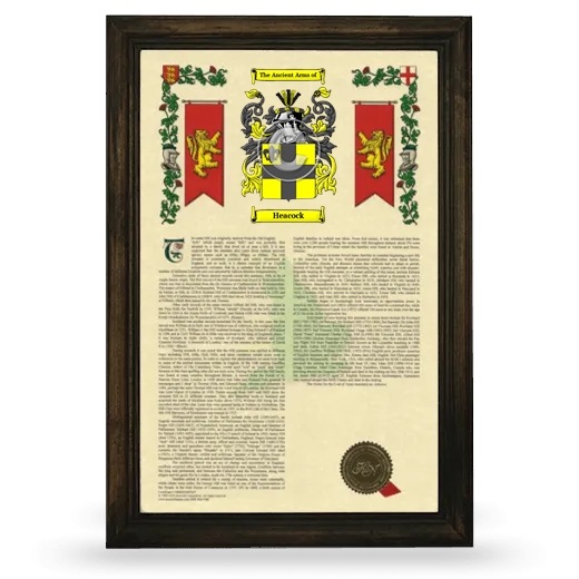 Heacock Armorial History Framed - Brown