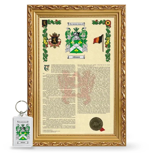 Adenaur Framed Armorial History and Keychain - Gold