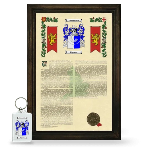 Higmant Framed Armorial History and Keychain - Brown
