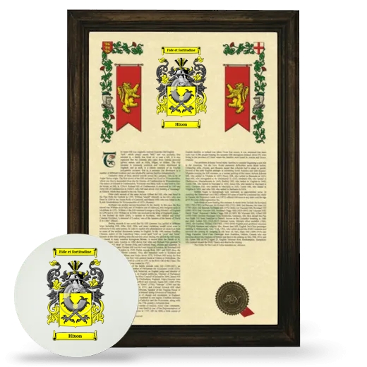 Hixon Framed Armorial History and Mouse Pad - Brown