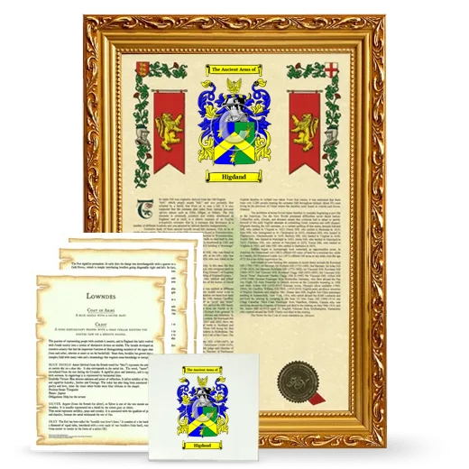 Higdand Framed Armorial, Symbolism and Large Tile - Gold