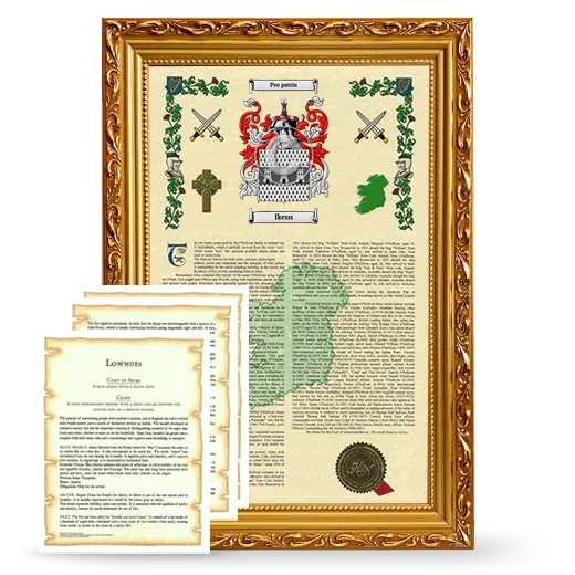 Ikens Framed Armorial History and Symbolism - Gold