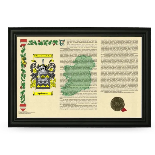 Hyckenson Armorial Landscape Framed - Black