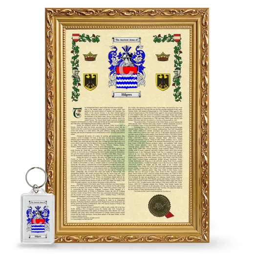 Hilgers Framed Armorial History and Keychain - Gold