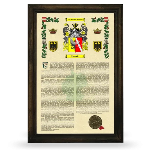 Himmler Armorial History Framed - Brown