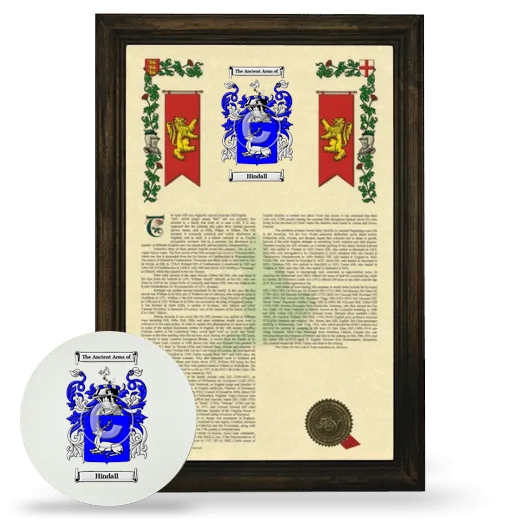 Hindall Framed Armorial History and Mouse Pad - Brown