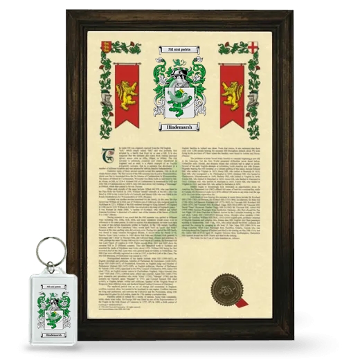Hindemarsh Framed Armorial History and Keychain - Brown