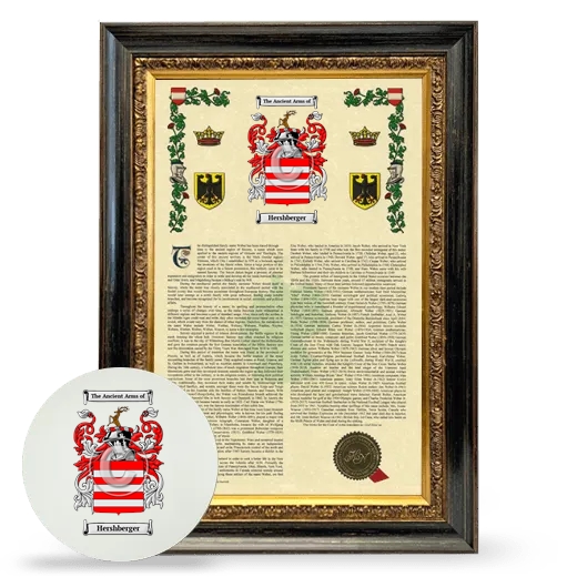 Hershberger Framed Armorial History and Mouse Pad - Heirloom