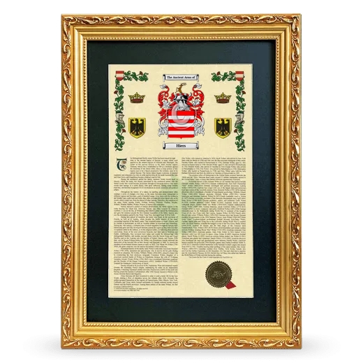 Hiers Deluxe Armorial Framed - Gold