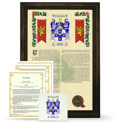 Hiscyke Framed Armorial, Symbolism and Large Tile - Brown