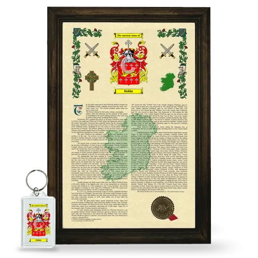 Hobin Framed Armorial History and Keychain - Brown