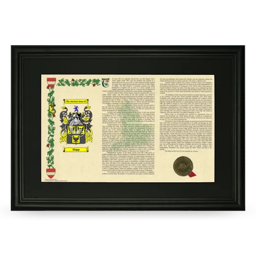 Hopp Deluxe Armorial Landscape Framed- Black