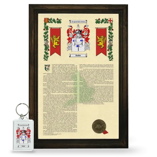 Hoder Framed Armorial History and Keychain - Brown