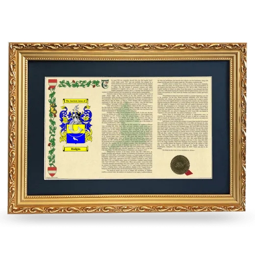 Hodgin Deluxe Armorial Landscape Framed - Gold