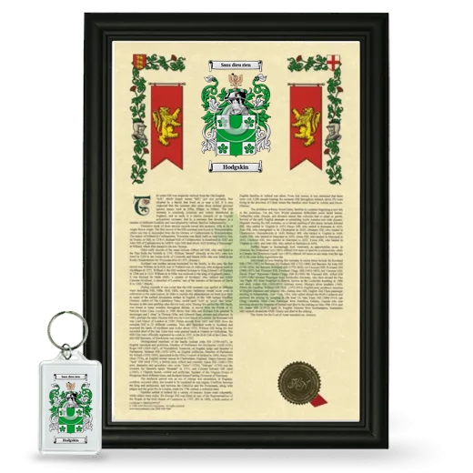 Hodgskin Framed Armorial History and Keychain - Black