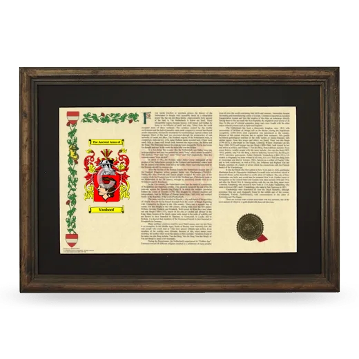 Vanhoof Deluxe Armorial Landscape Framed - Brown