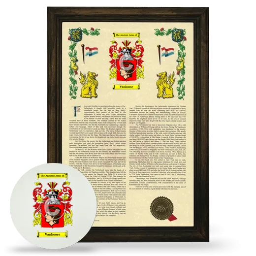 Vanhoose Framed Armorial History and Mouse Pad - Brown