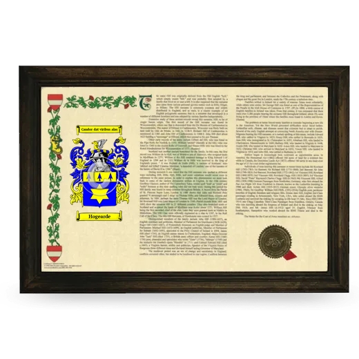 Hogearde Armorial Landscape Framed - Brown