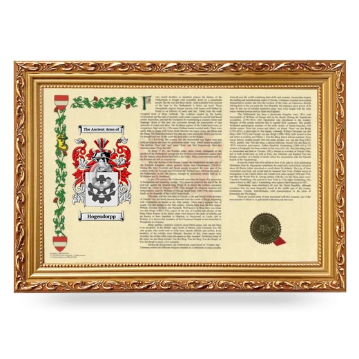 Hogendorpp Armorial Landscape Framed - Gold