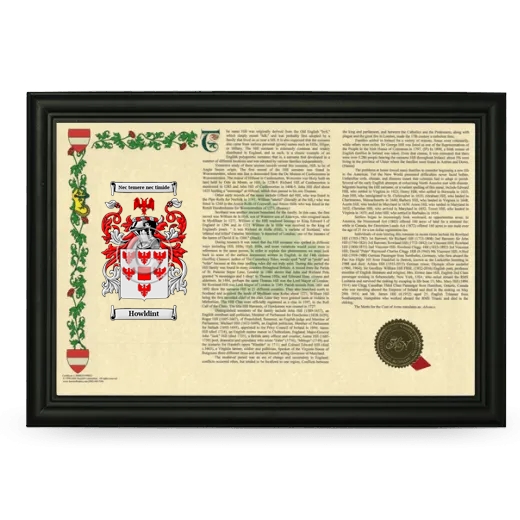 Howldint Armorial Landscape Framed - Black