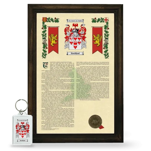 Howldynd Framed Armorial History and Keychain - Brown