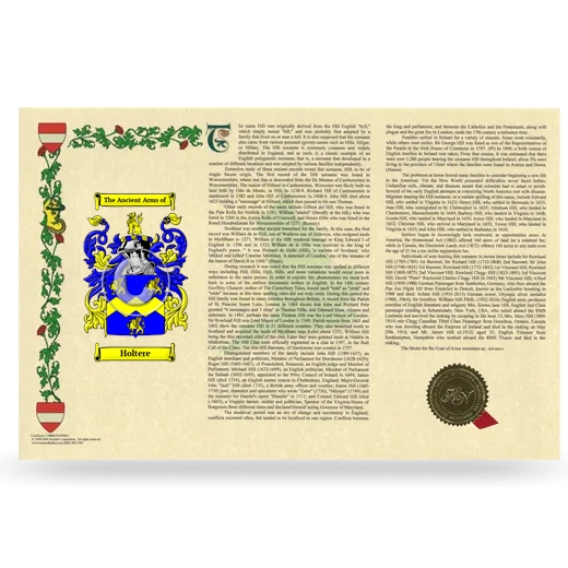 Holtere Armorial History Landscape Style